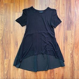Black High Low Short Sleeve Dress